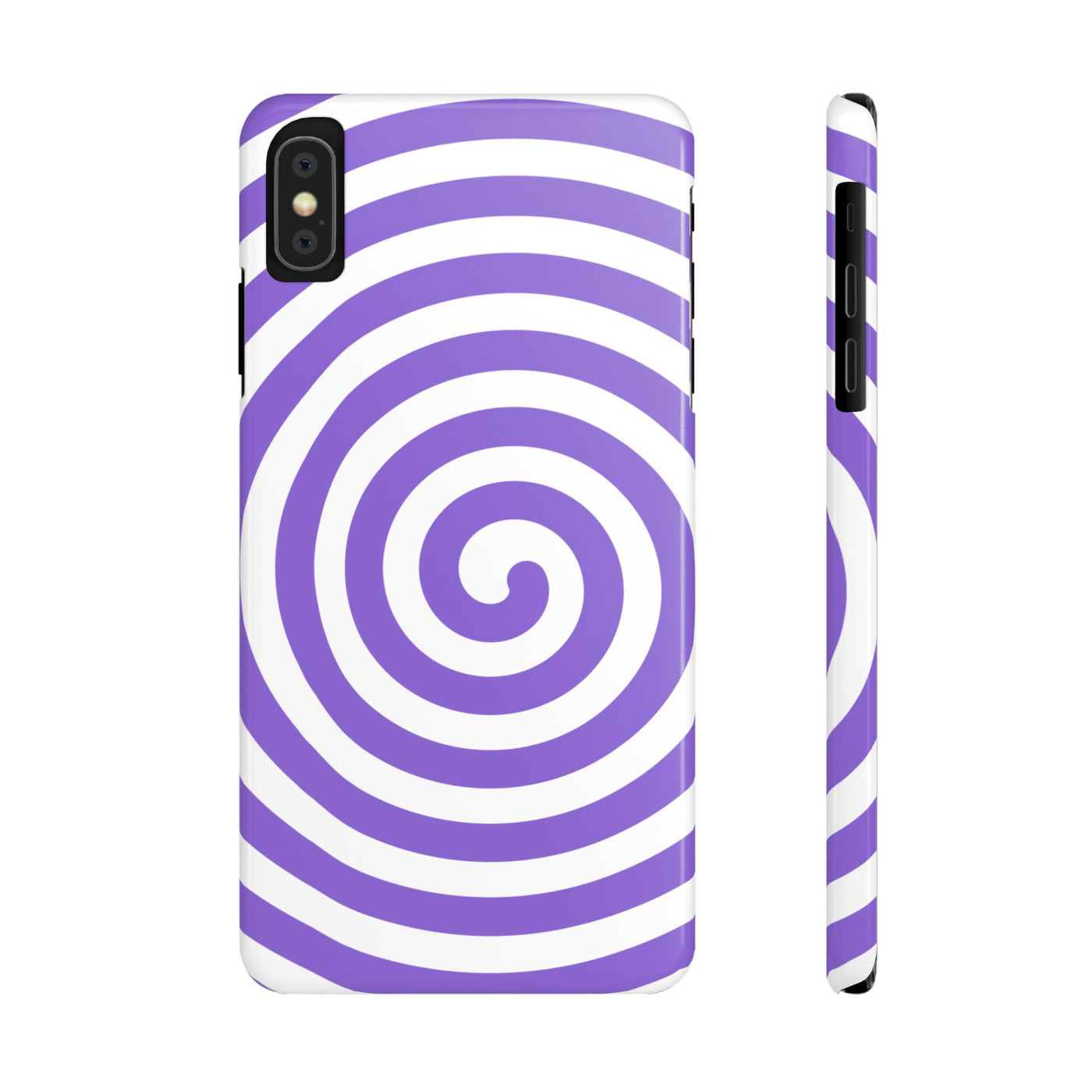 Trendy Purple Spiral Slim Phone Case - Stylish Protection for Your Device