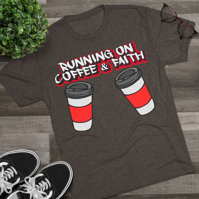 Running on Coffee & Faith Tri-Blend Crew Tee