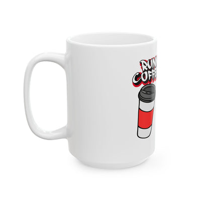 Running on Coffee & Faith Ceramic Mug - 11oz & 15oz, Inspirational Coffee Cup for Daily Motivation