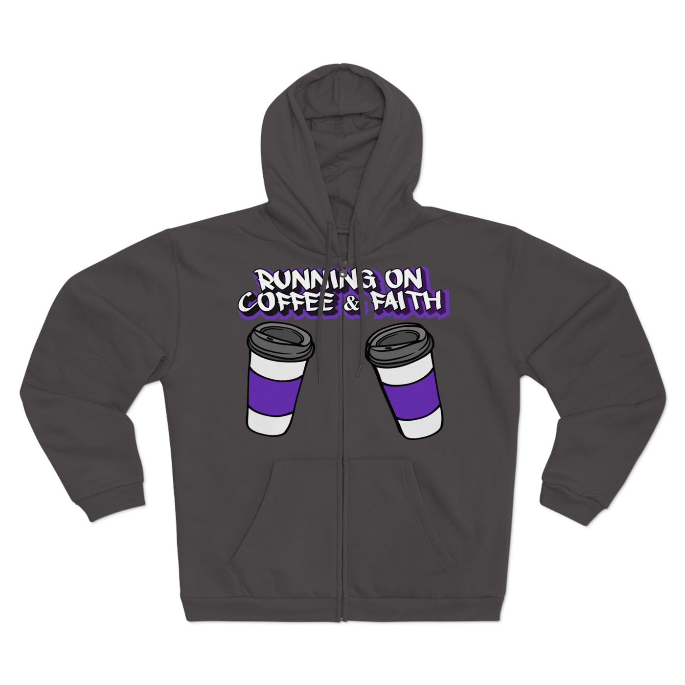 Running on Coffee & Faith Unisex Hooded Zip Sweatshirt