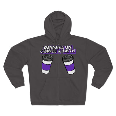 Running on Coffee & Faith Unisex Hooded Zip Sweatshirt