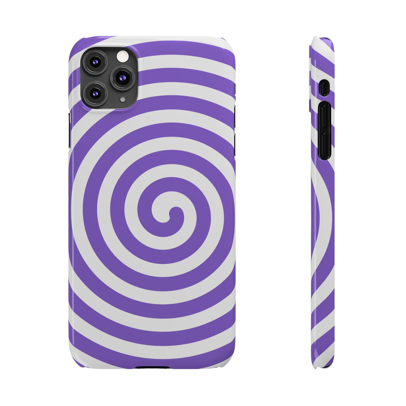Trendy Purple Spiral Slim Phone Case - Stylish Protection for Your Device