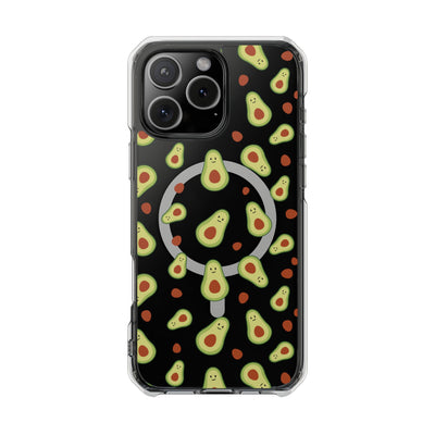 Playful Avocado Magnetic Clear Phone Case - Fun & Quirky Design