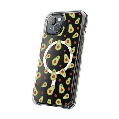 Playful Avocado Magnetic Clear Phone Case - Fun & Quirky Design