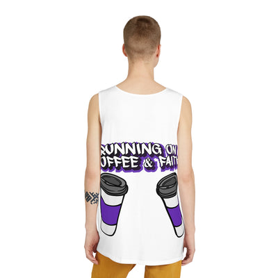 Running on Coffee & Faith Men's Tank Top - Perfect for Coffee Lovers