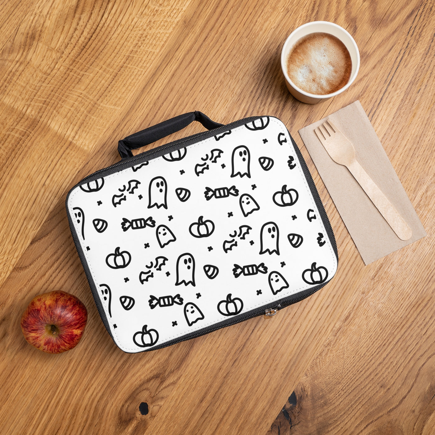 Halloween-themed Lunch Bag for Kids - Ghosts & Pumpkins Design