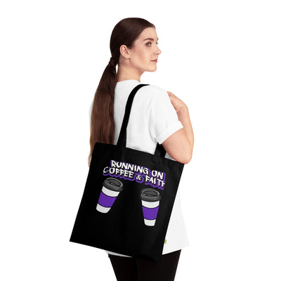 Running on Coffee & Faith Organic Cotton Tote Bag