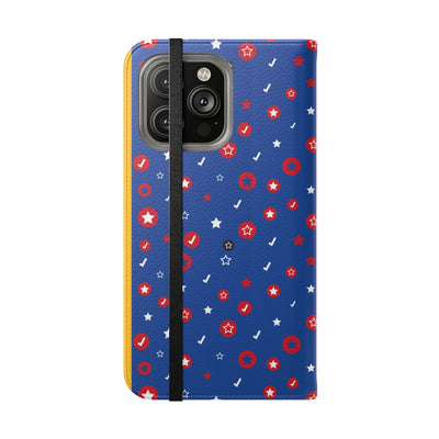 Patriotic Flip Case for Smartphones - Fun Stars and Stripes Design