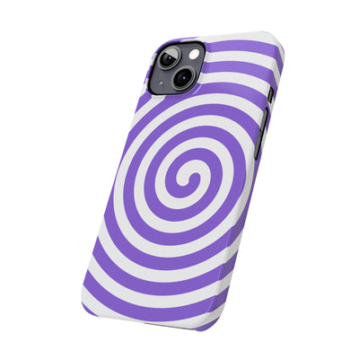 Trendy Purple Spiral Slim Phone Case - Stylish Protection for Your Device