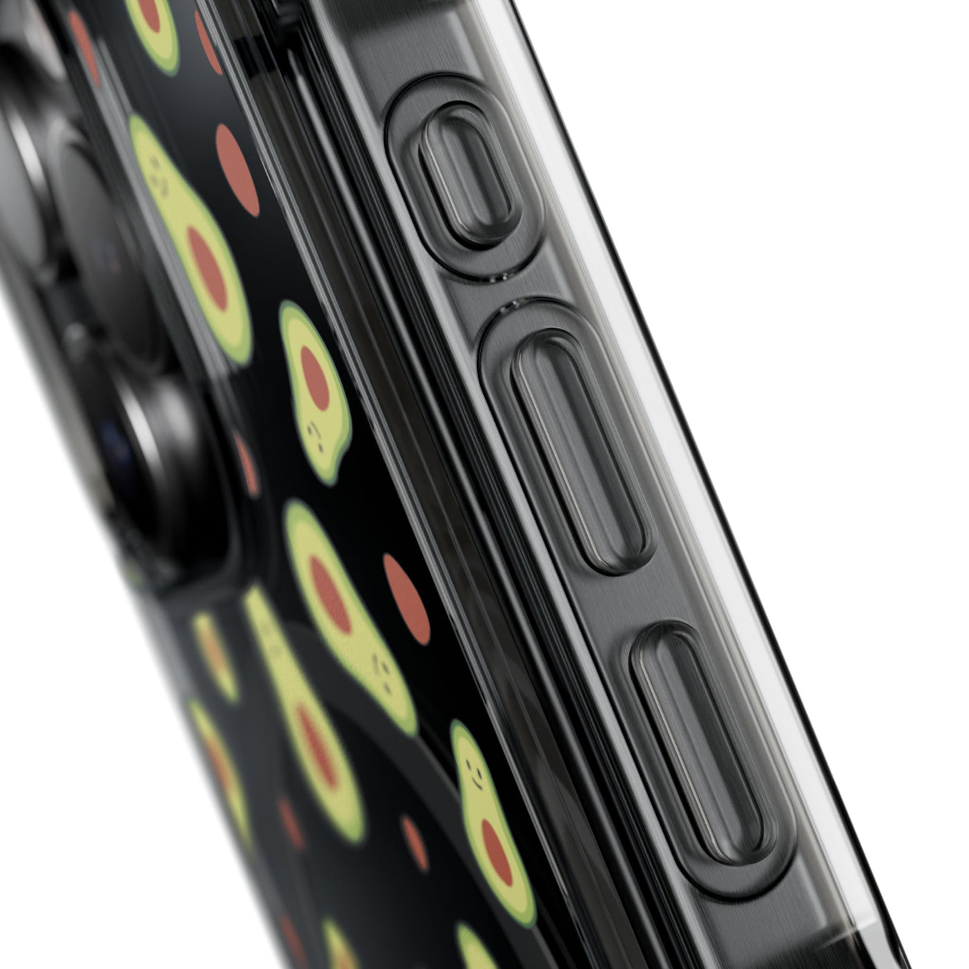 Playful Avocado Magnetic Clear Phone Case - Fun & Quirky Design