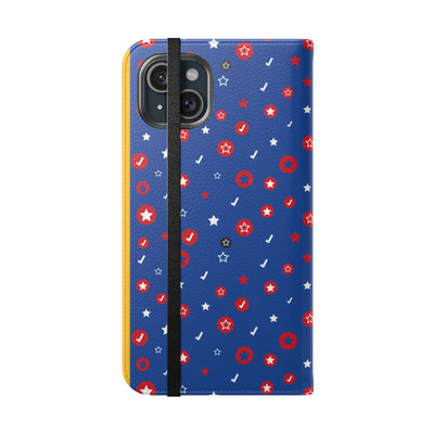 Patriotic Flip Case for Smartphones - Fun Stars and Stripes Design