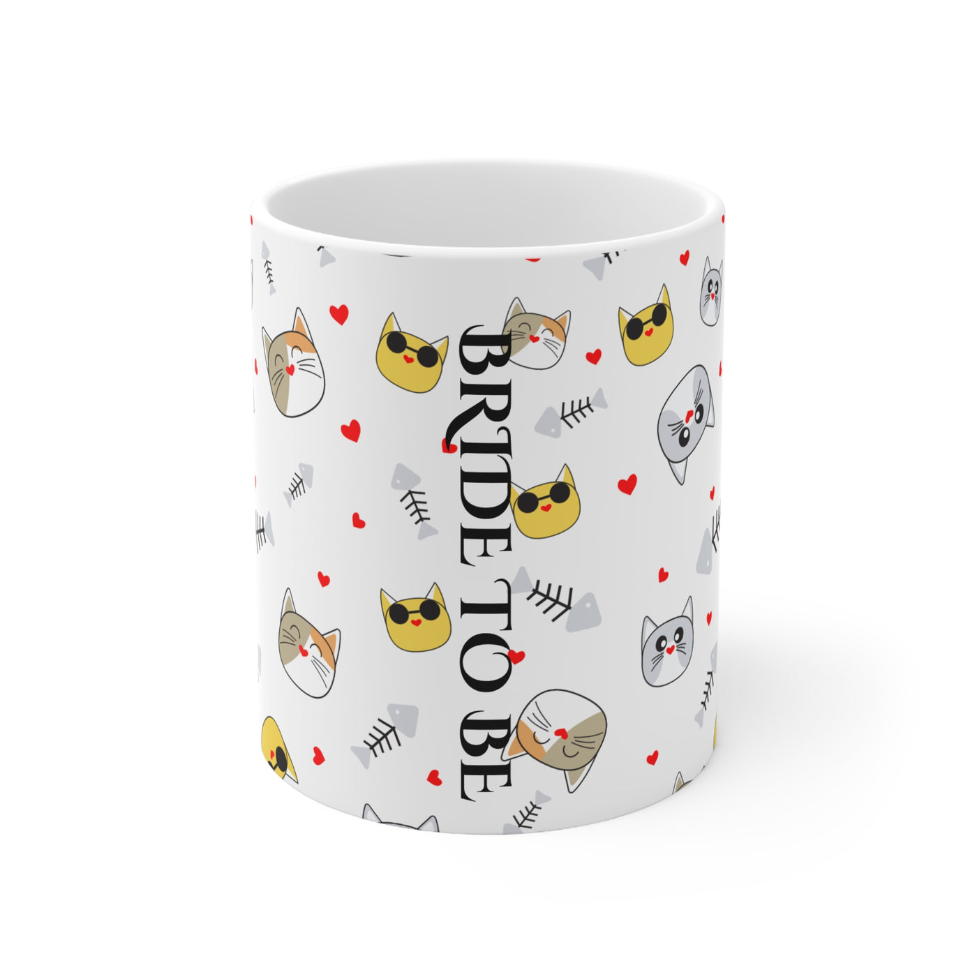 Bride To Be Cat Themed Ceramic Coffee Mug - Fun Wedding Gifts for Cat Lovers