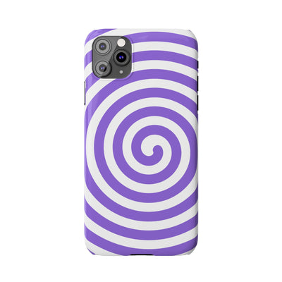Trendy Purple Spiral Slim Phone Case - Stylish Protection for Your Device