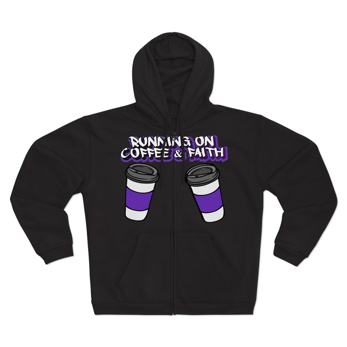 Running on Coffee & Faith Unisex Hooded Zip Sweatshirt