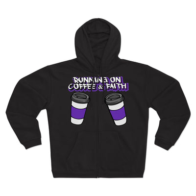 Running on Coffee & Faith Unisex Hooded Zip Sweatshirt