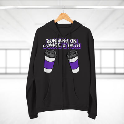 Running on Coffee & Faith Unisex Hooded Zip Sweatshirt