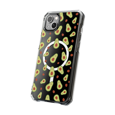 Playful Avocado Magnetic Clear Phone Case - Fun & Quirky Design