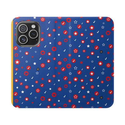 Patriotic Flip Case for Smartphones - Fun Stars and Stripes Design