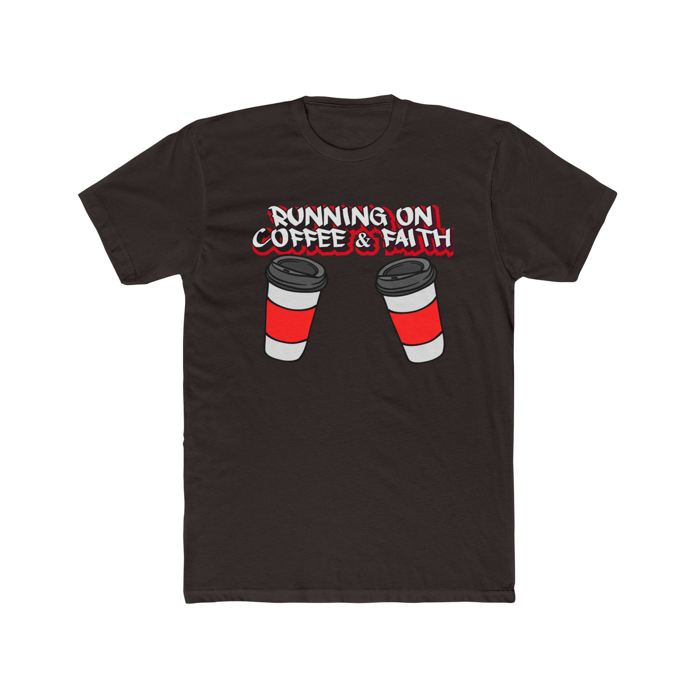 Running on Coffee & Faith Unisex Cotton Crew Tee - Perfect for Coffee Lovers