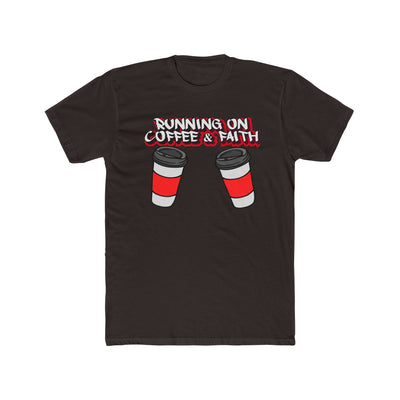 Running on Coffee & Faith Unisex Cotton Crew Tee - Perfect for Coffee Lovers