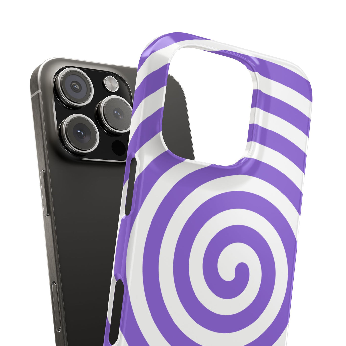 Trendy Purple Spiral Slim Phone Case - Stylish Protection for Your Device