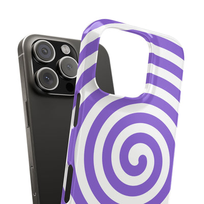 Trendy Purple Spiral Slim Phone Case - Stylish Protection for Your Device