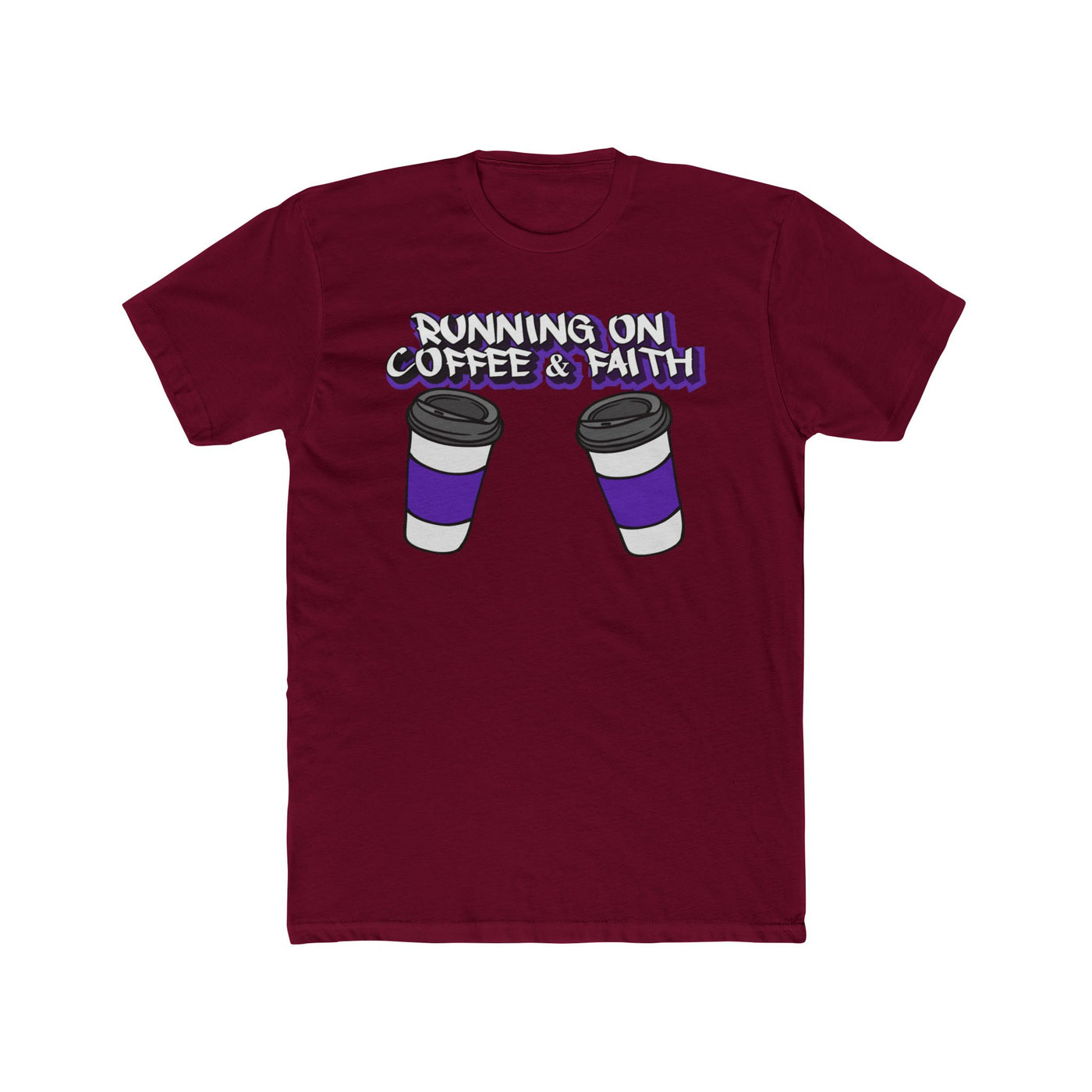 Running on Coffee & Faith Unisex Cotton Crew Tee