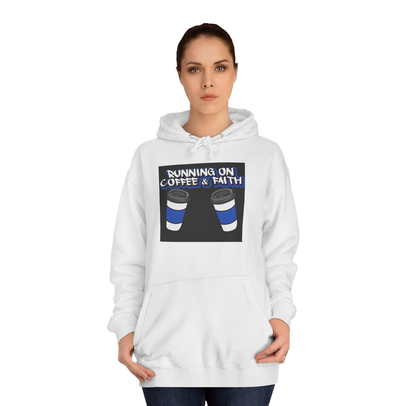 Running on Coffee & Faith Unisex College Hoodie