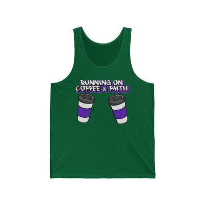 Running on Coffee & Faith Unisex Jersey Tank, Perfect for Coffee Lovers, Faith Enthusiasts, Casual Wear, Gifts for Church Events, [...]