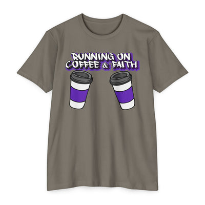 Running on Coffee & Faith Unisex T-Shirt - Casual Tee for Coffee Lovers