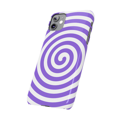 Trendy Purple Spiral Slim Phone Case - Stylish Protection for Your Device