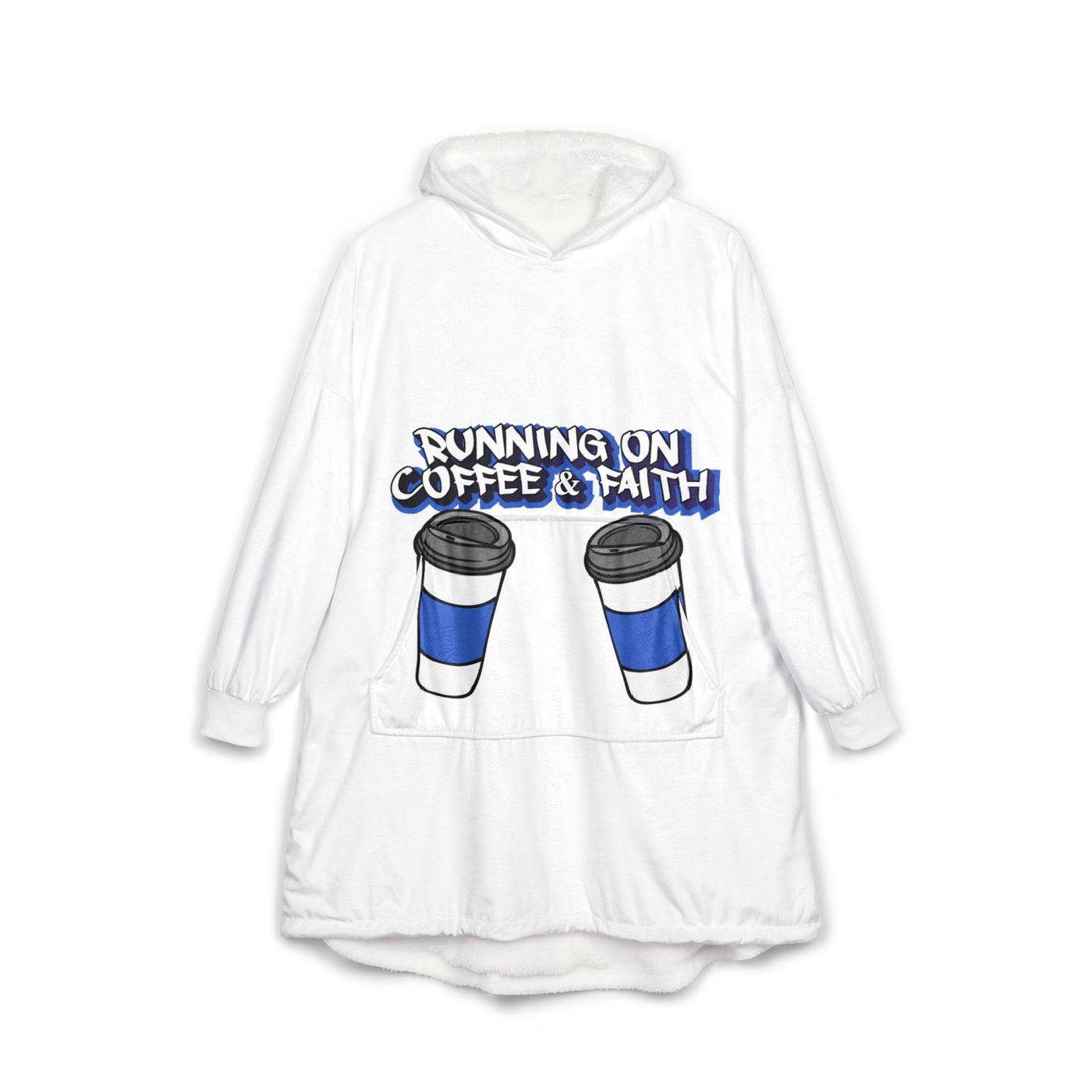 Running on Coffee & Faith Unisex Hooded Blanket