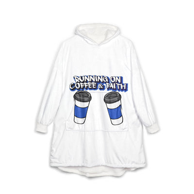 Running on Coffee & Faith Unisex Hooded Blanket