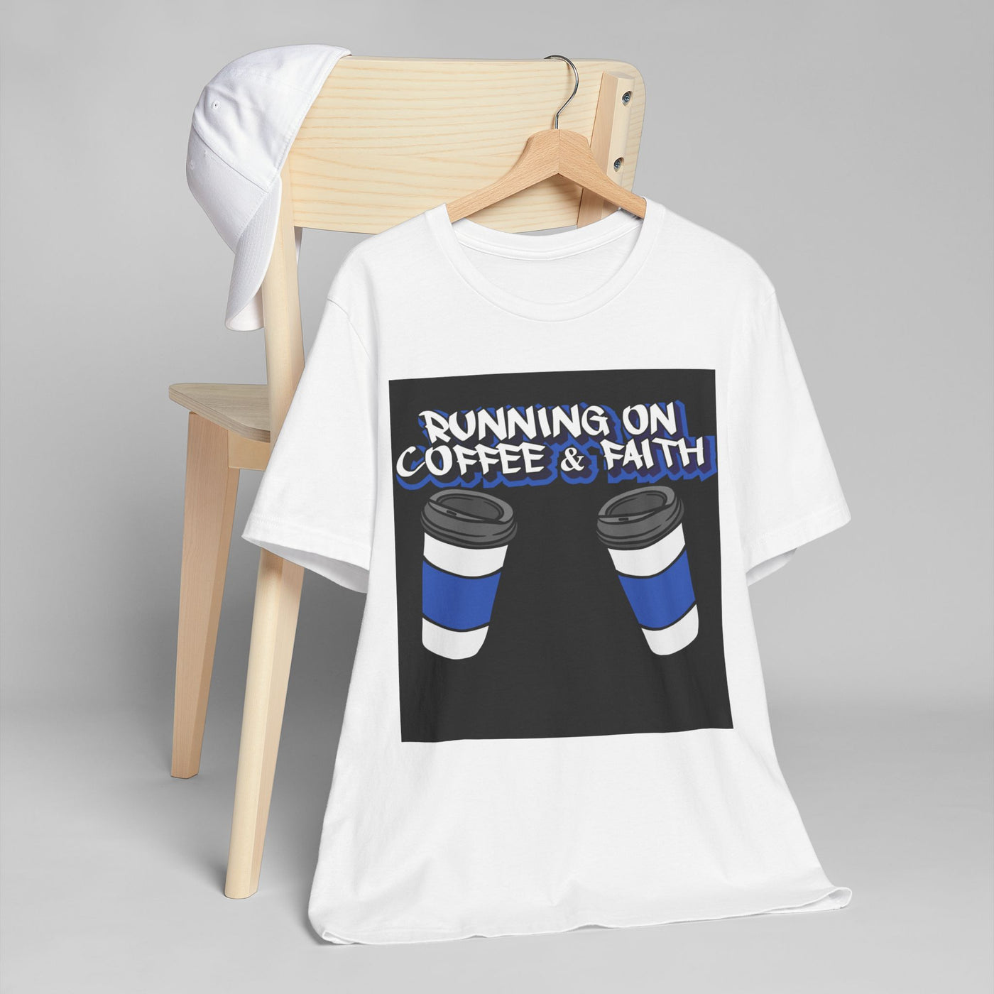 Running on Coffee & Faith Unisex Jersey T-Shirt - Perfect for Coffee Lovers & Faithful Souls