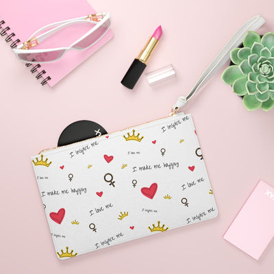 Inspirational Clutch Bag, Empowerment Gift, Self-Love Accessory, Feminine Wallet, Chic Pouch for Women