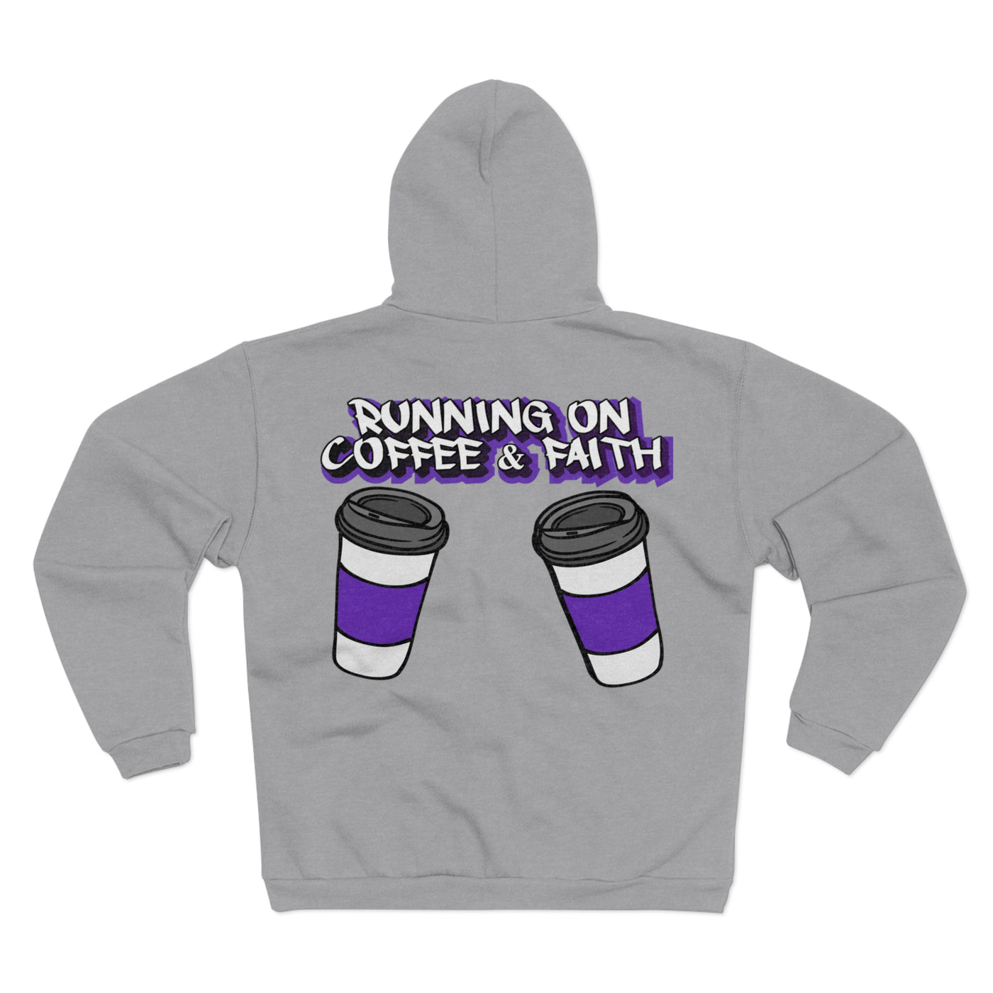 Running on Coffee & Faith Unisex Hooded Zip Sweatshirt