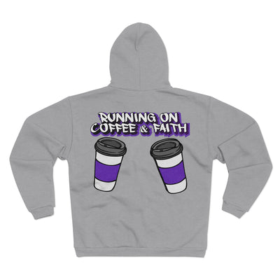 Running on Coffee & Faith Unisex Hooded Zip Sweatshirt