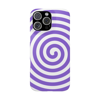 Trendy Purple Spiral Slim Phone Case - Stylish Protection for Your Device