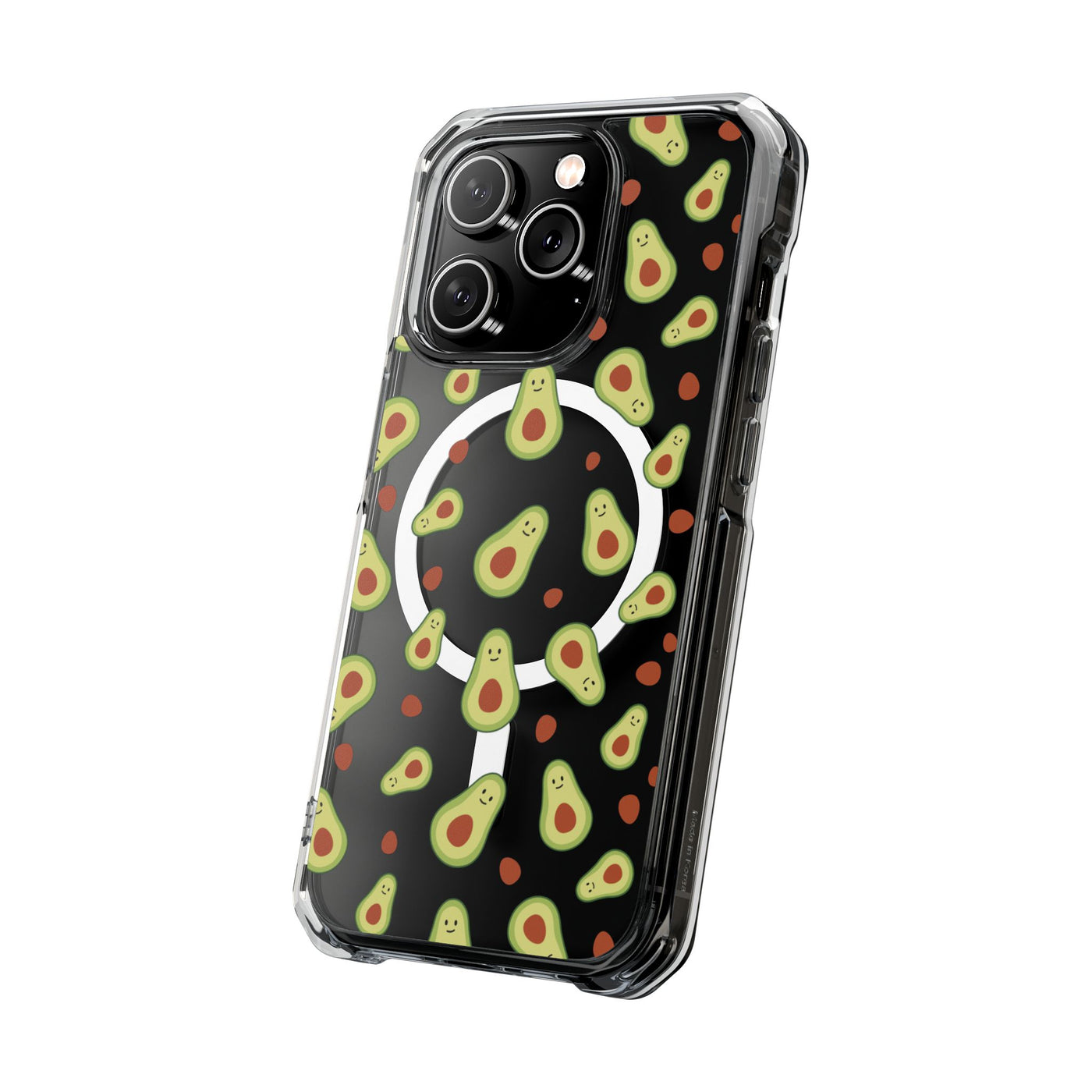 Playful Avocado Magnetic Clear Phone Case - Fun & Quirky Design