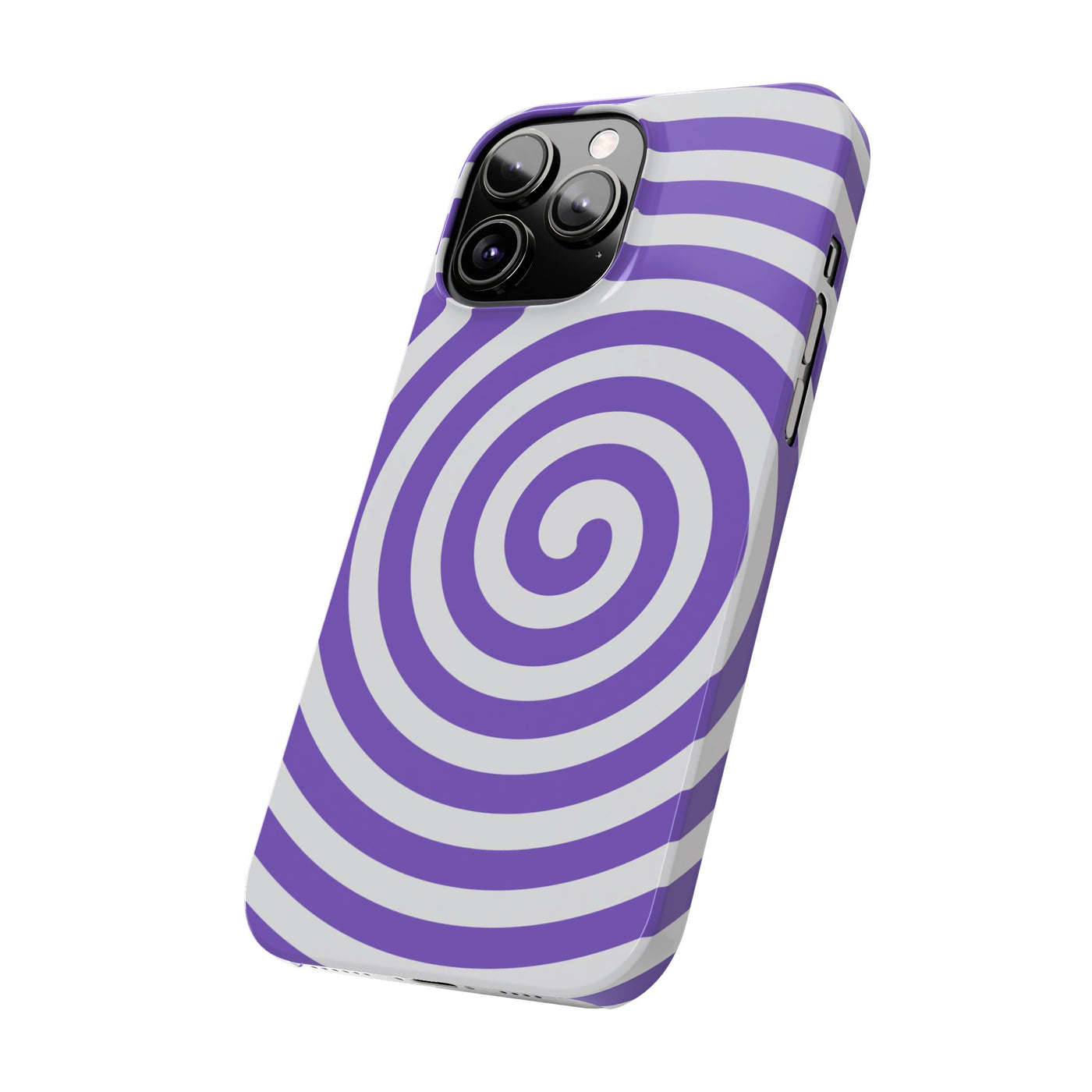 Trendy Purple Spiral Slim Phone Case - Stylish Protection for Your Device