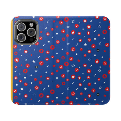 Patriotic Flip Case for Smartphones - Fun Stars and Stripes Design