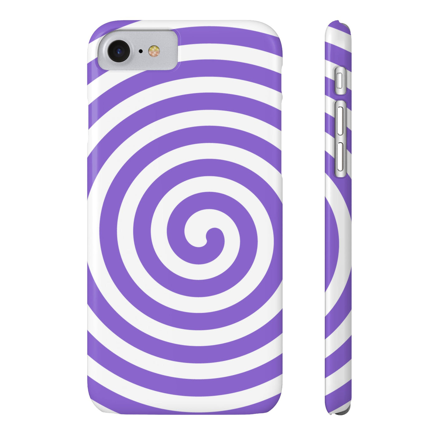 Trendy Purple Spiral Slim Phone Case - Stylish Protection for Your Device
