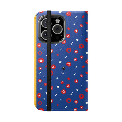 Patriotic Flip Case for Smartphones - Fun Stars and Stripes Design