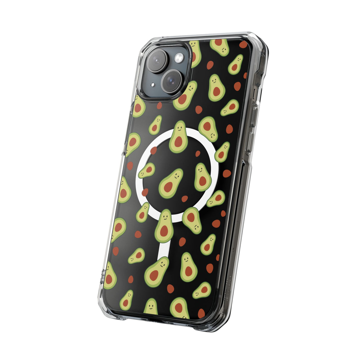 Playful Avocado Magnetic Clear Phone Case - Fun & Quirky Design