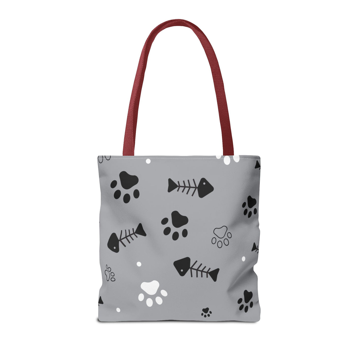 Cute Pet-Themed Tote Bag with Paws and Fish Design