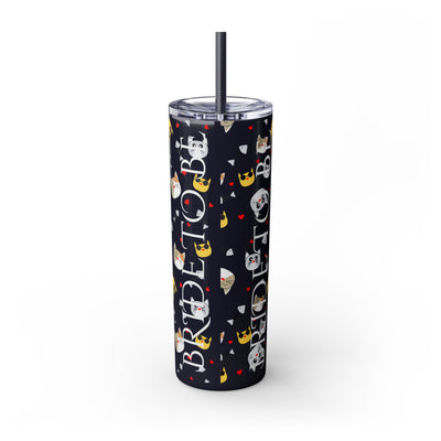 Cute Cat Skinny Tumbler with Straw - 20oz, Funny Drinkware, Pet Lover Gift, Birthday Present, Valentine's Day, Travel Mug