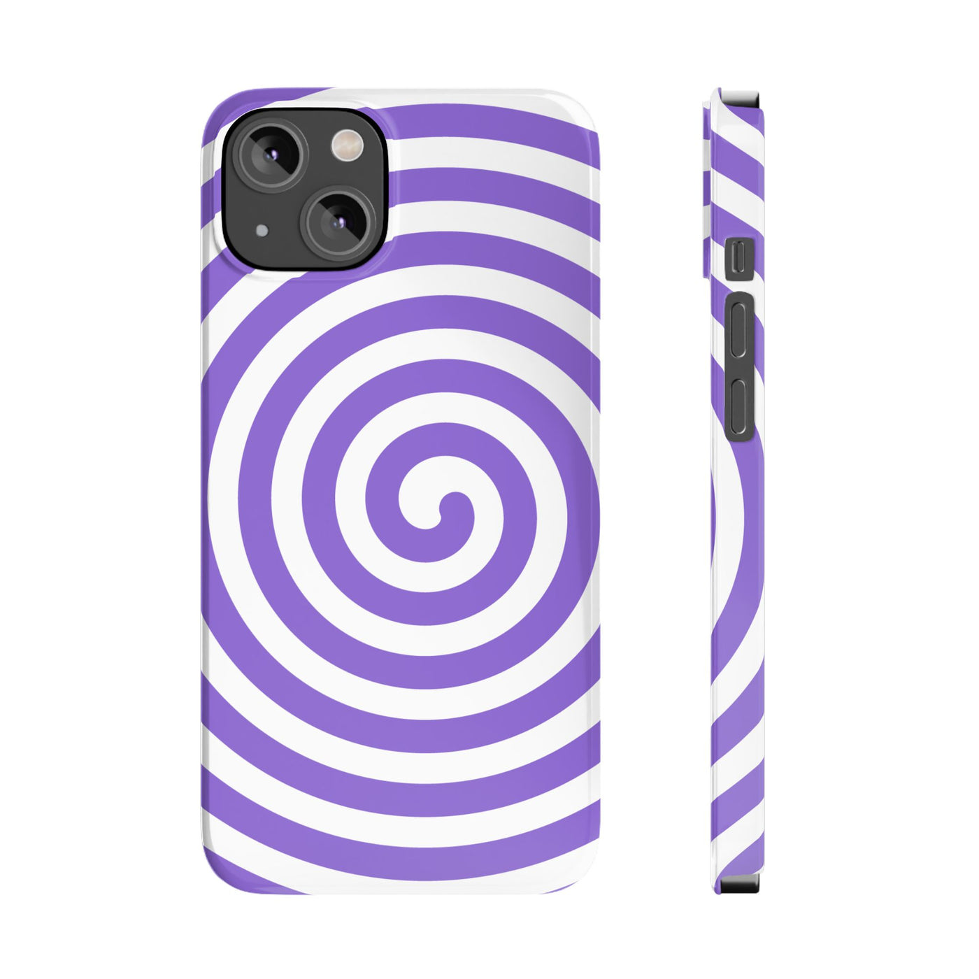 Trendy Purple Spiral Slim Phone Case - Stylish Protection for Your Device