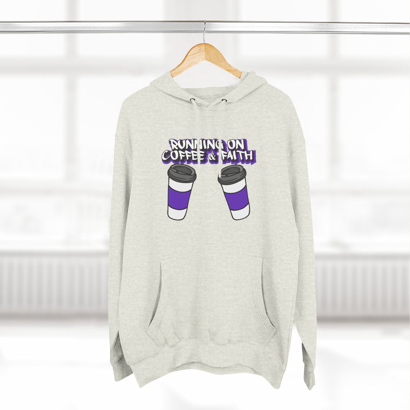 Coffee & Faith Fleece Hoodie, Cozy Sweatshirt, Gift for Coffee Lovers, Inspirational Hoodie, Casual Outfit for Fall