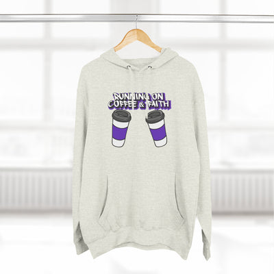 Coffee & Faith Fleece Hoodie, Cozy Sweatshirt, Gift for Coffee Lovers, Inspirational Hoodie, Casual Outfit for Fall