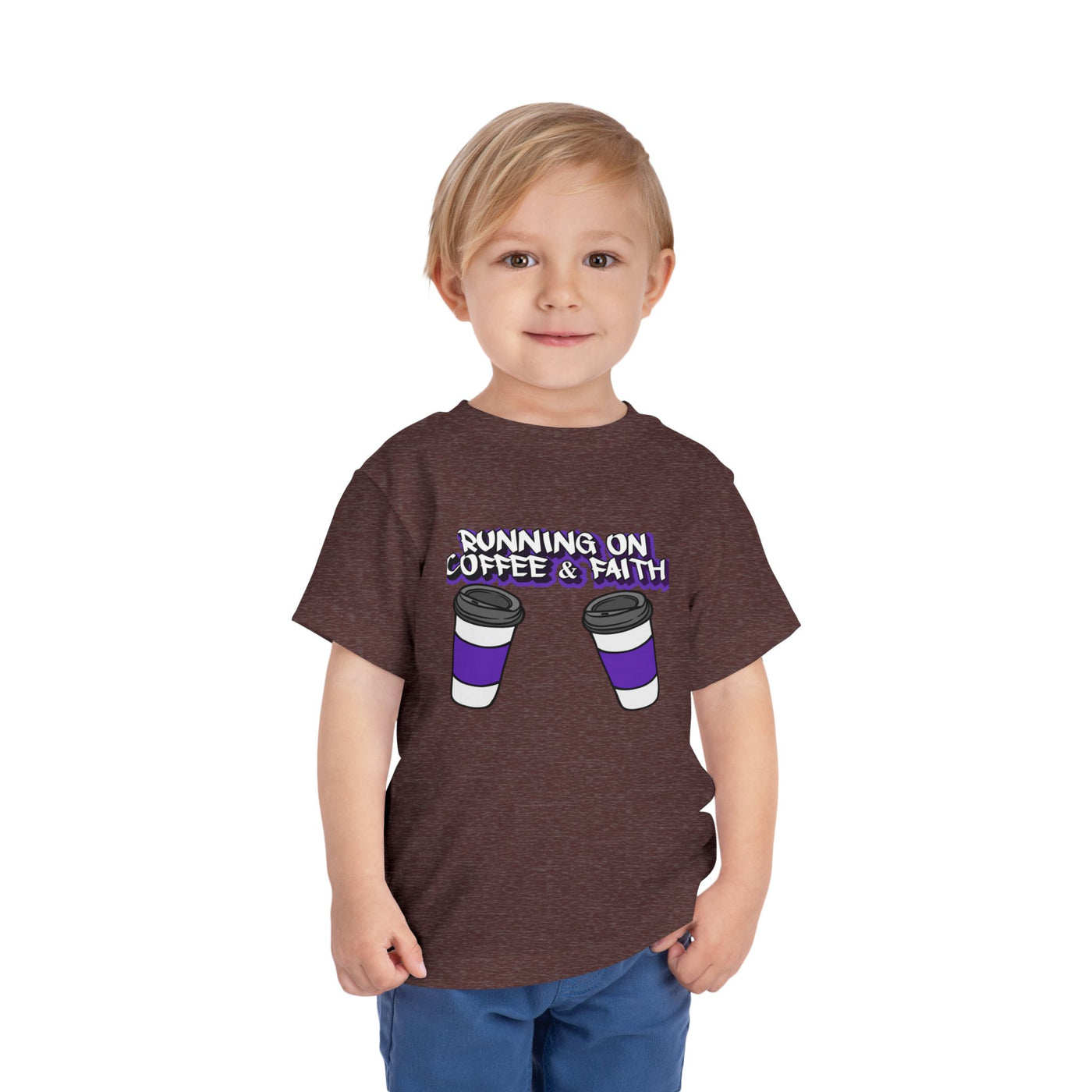 Toddler Short Sleeve Tee - Running on Coffee & Faith Design